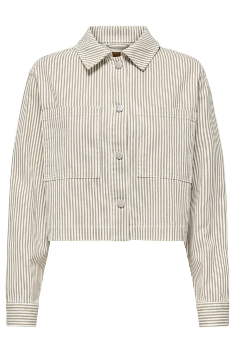 Only - Onlnaomi Stripe Jacket - 4907785 Winter Twig White