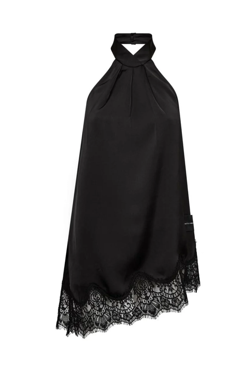Haute L'Amitié - Naomi Asym Halter Top HL10588 - Black