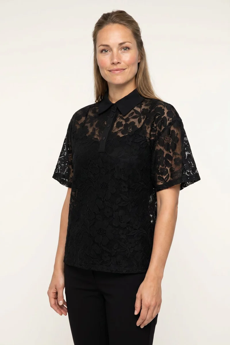 Dear Molly - Broderi Polo Shirt - Black