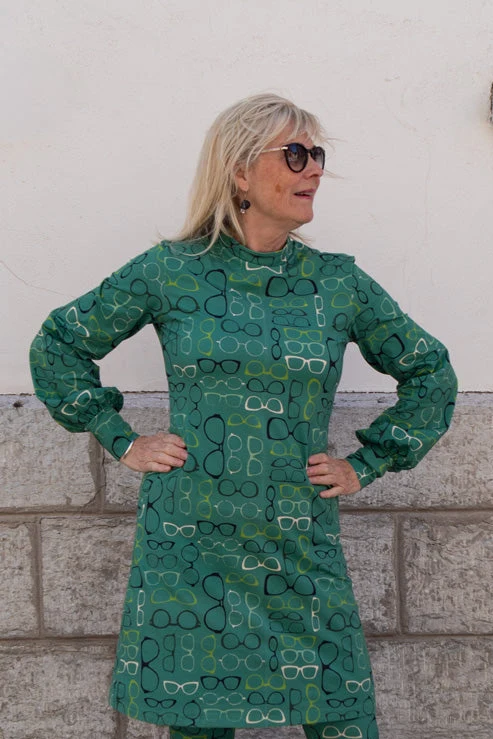 Klänning Claudia short - Glasögon grön
