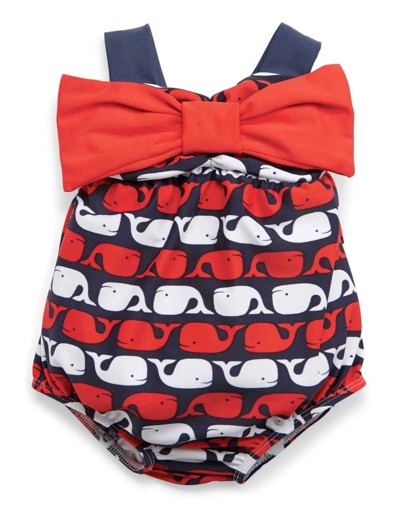Baby Girls Swimsuit - Little Whale - Infant Bathing Suit