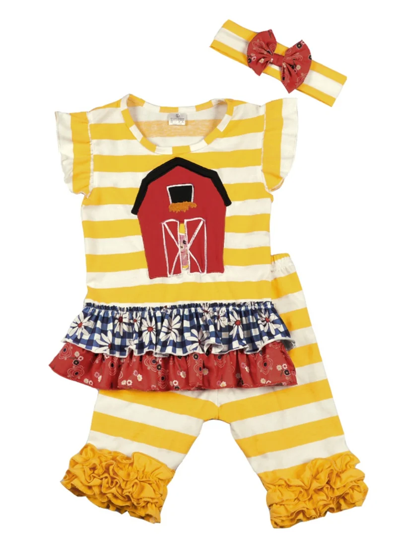 Farmhouse Ruffled Short Set with Headband