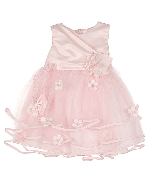 Beautiful Baby Dress - Matte Satin and Tulle - WHITE