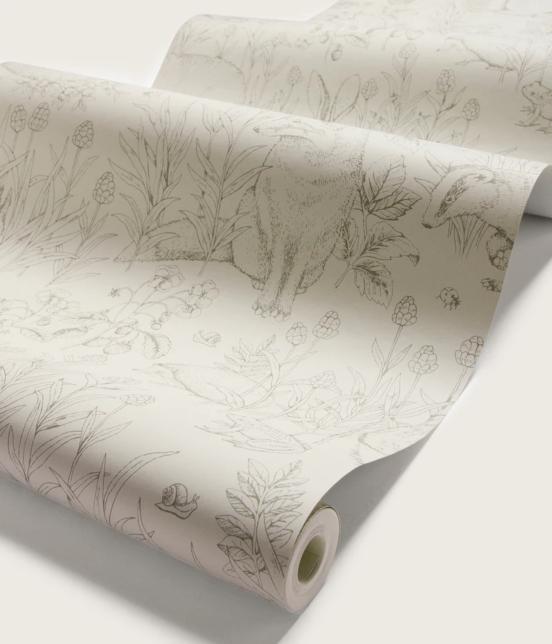 Forest Friends beige wallpaper