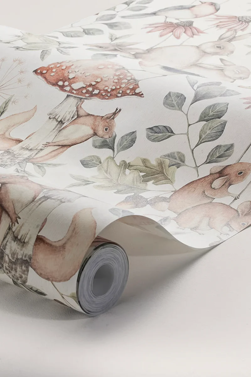 Minou off-white forest wallpaper