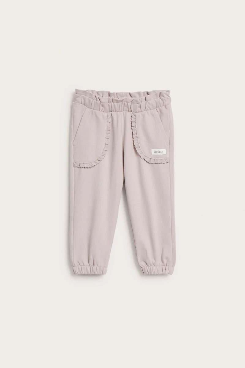 Baby purple joggers with lace details