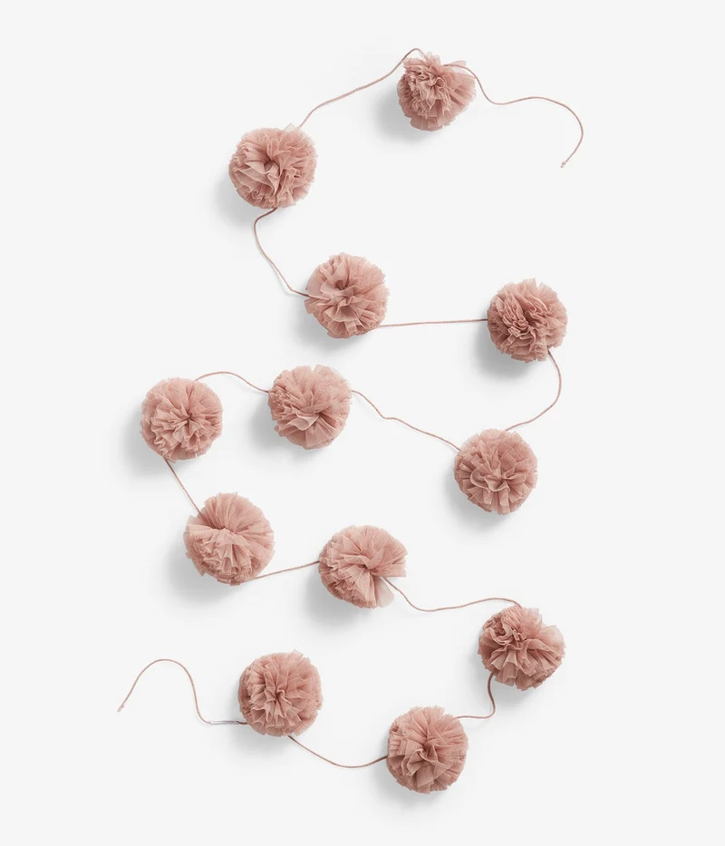 Pink pom-poms garland