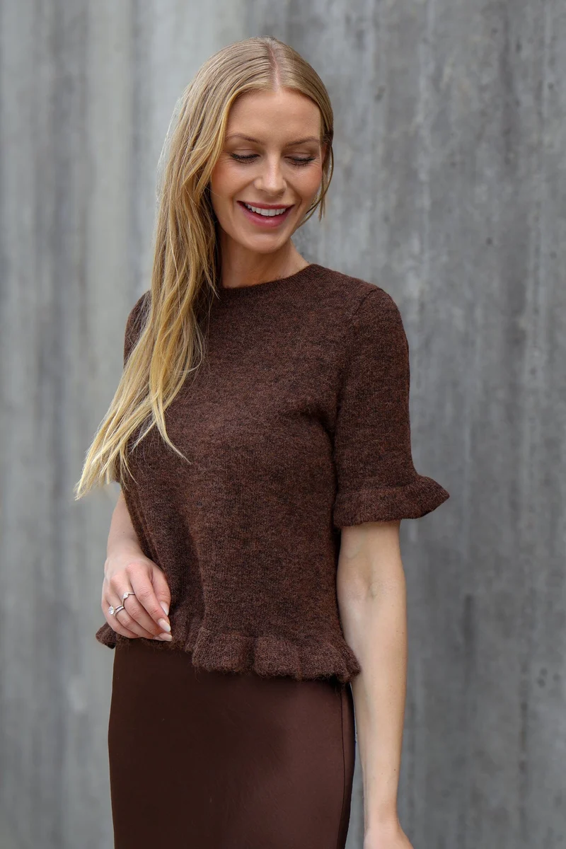A-View - Landy Knit Blouse AV8227 - 194 - Dark Brown