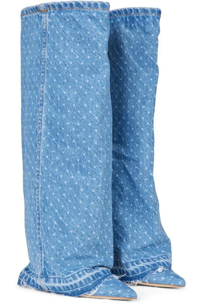 Custommade - Anie Dotted Denim - 414 Dusty Blue