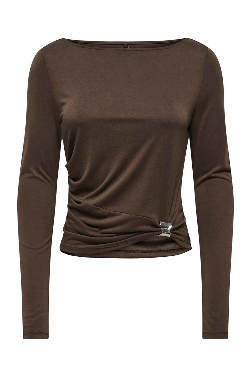 Only - Onlhannah L/S Metal Top Cc - 5043258 Bracken Silver Metal Charm