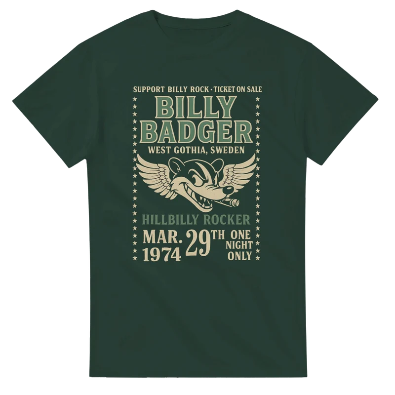 T-shirt Original – Billy Badger Hillbilly Rocker
