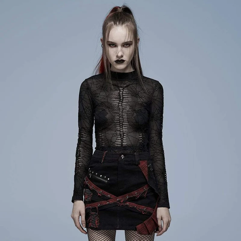 Grunge-spindelnät för kvinnor med nättopp