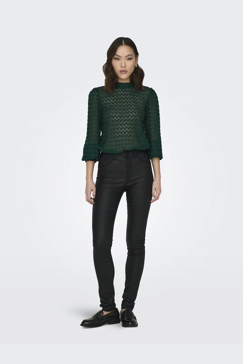 JDY - Jdyavery L/S Lace Top - 4381103 Scarab