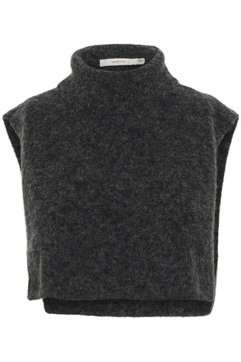Gestuz - Gzalpha Open-Side Rollneck 10910452 - 106286 - Charcoal Melange