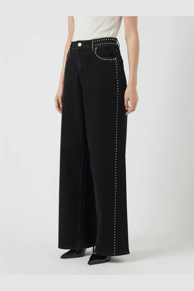 YAS - Yasnoelle Studded Jeans - 4931525 Dark Grey Denim