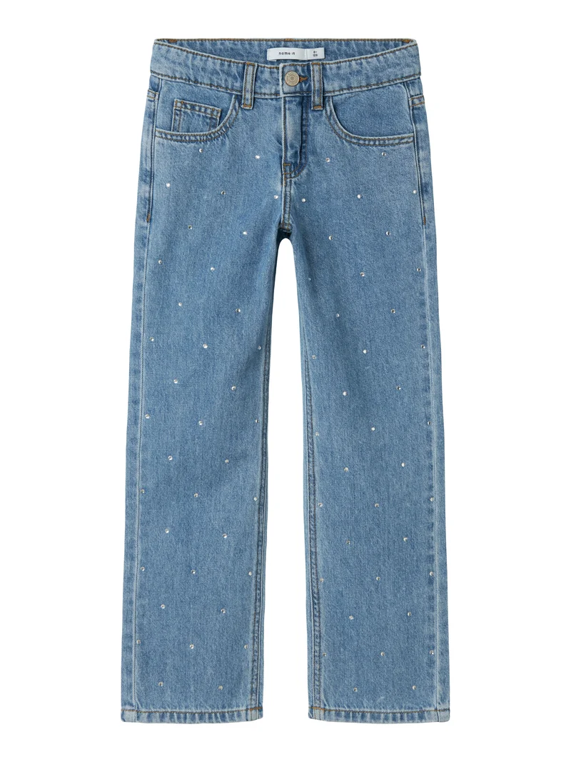 Jeans med strass Rak Modell