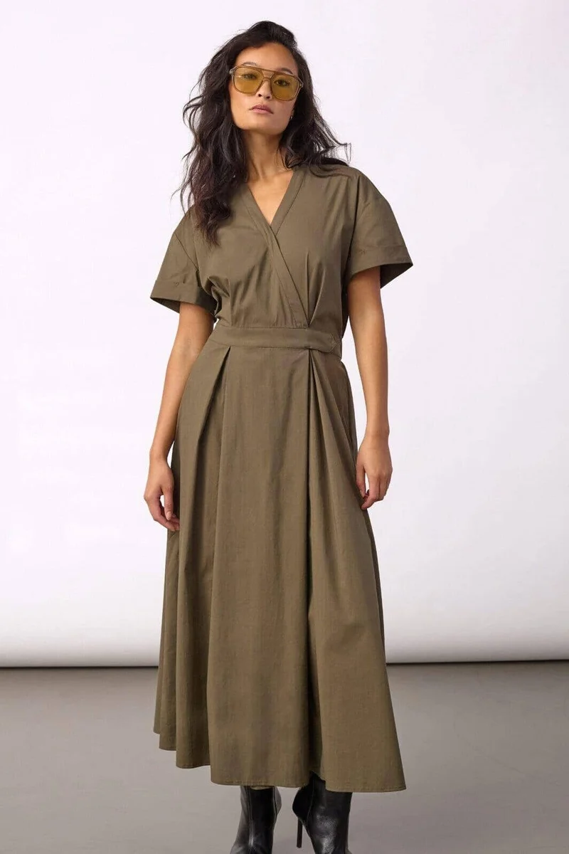 Co´Couture - Elaracc Ss Wrap Dress 500254 - 60009 - Olive