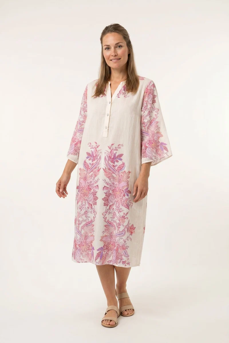 Dear Molly - Tunic Midi Dress - Pink