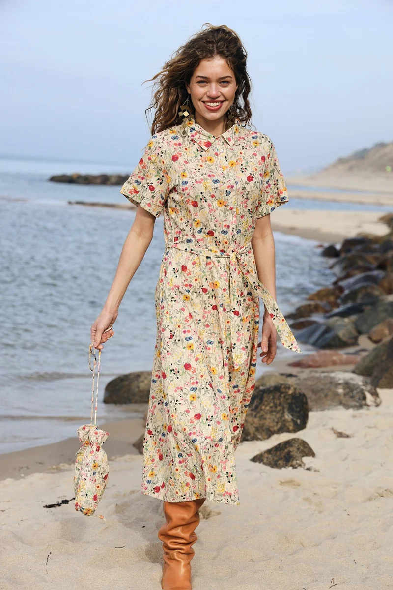 Lollys Laundry - Blakell Midi Dress Ss 26241-3007 - 74 - Flower Print