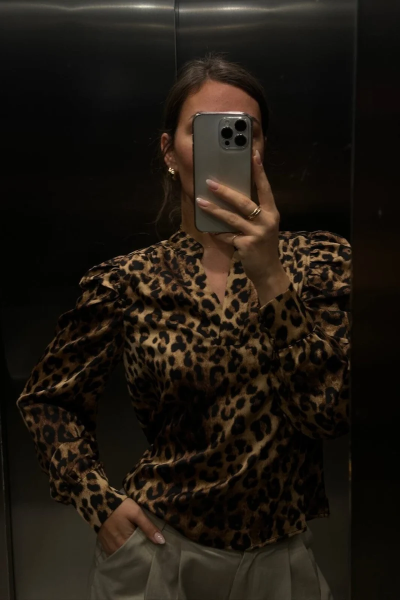 Neo Noir - Rosslyn Leo Blouse - Leopard