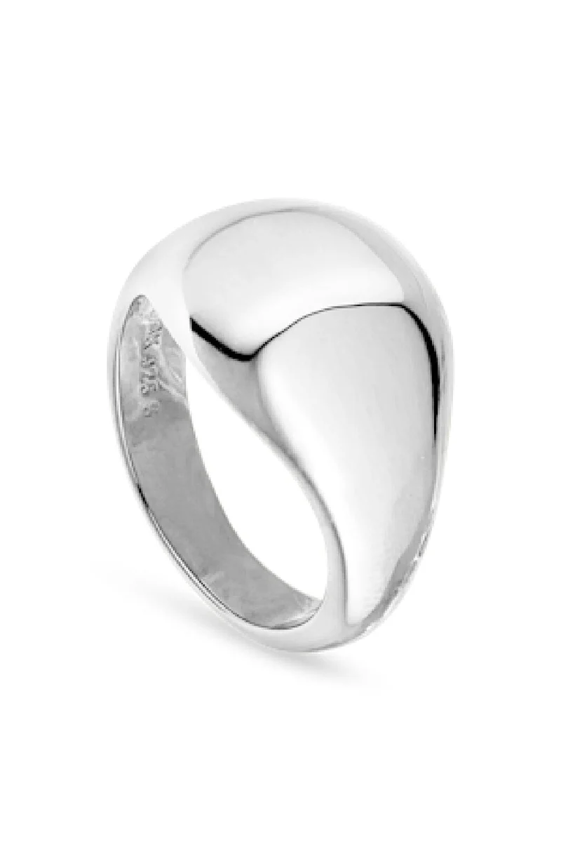 Jane Kønig - Atomic Dome Signet Ring - Forsølvet