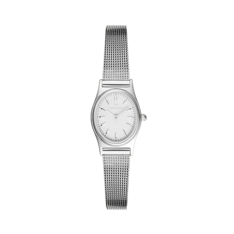 Retro Mesh Silver Watch - Silver