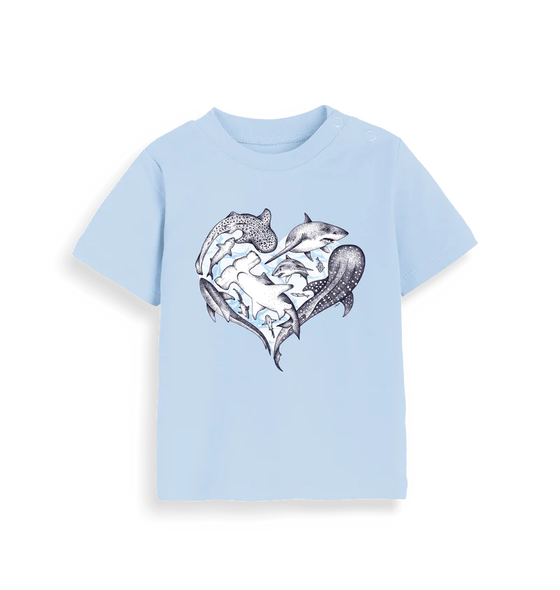 OCL Baby T-Shirt — Love Heart of Sharks