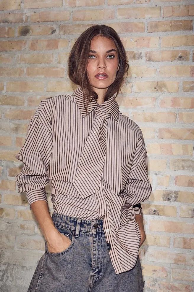 Haute L'Amitié - Gemma Tie Stripe Shirt HL10817 - Dessert