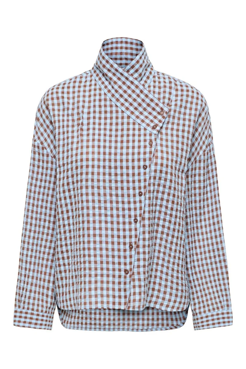 Only - Onlpriah Stanton Ls Assym. Shirt - 5195852 Cappuccino Clear Sky