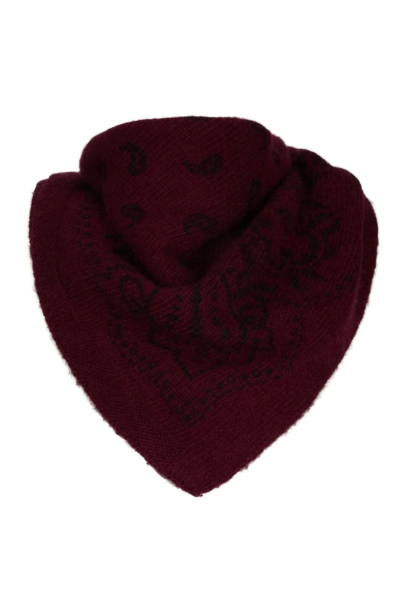 Neo Noir - Adelina Paisley Knit Scarf 169506 - 682 - Wine