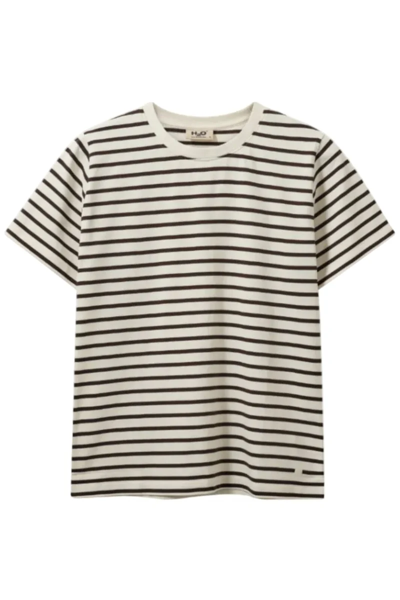 H2O - Skagen Woman Striped Tee 101075 - 7098 - Cream White/Brown