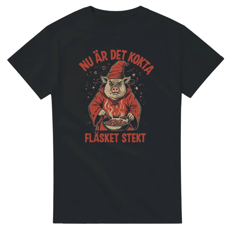 T-shirt - Nu är det kokta fläsket stekt