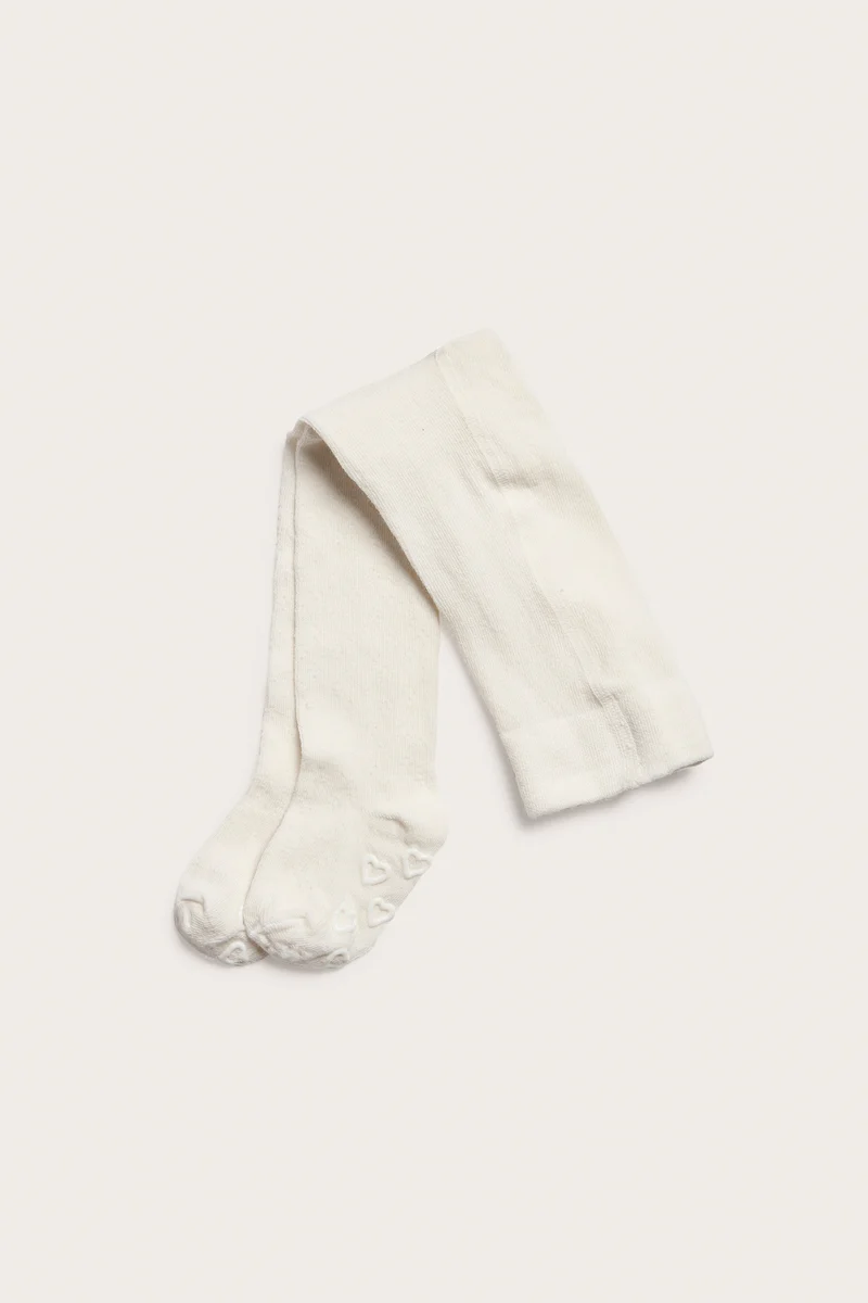 Baby white patterned tights