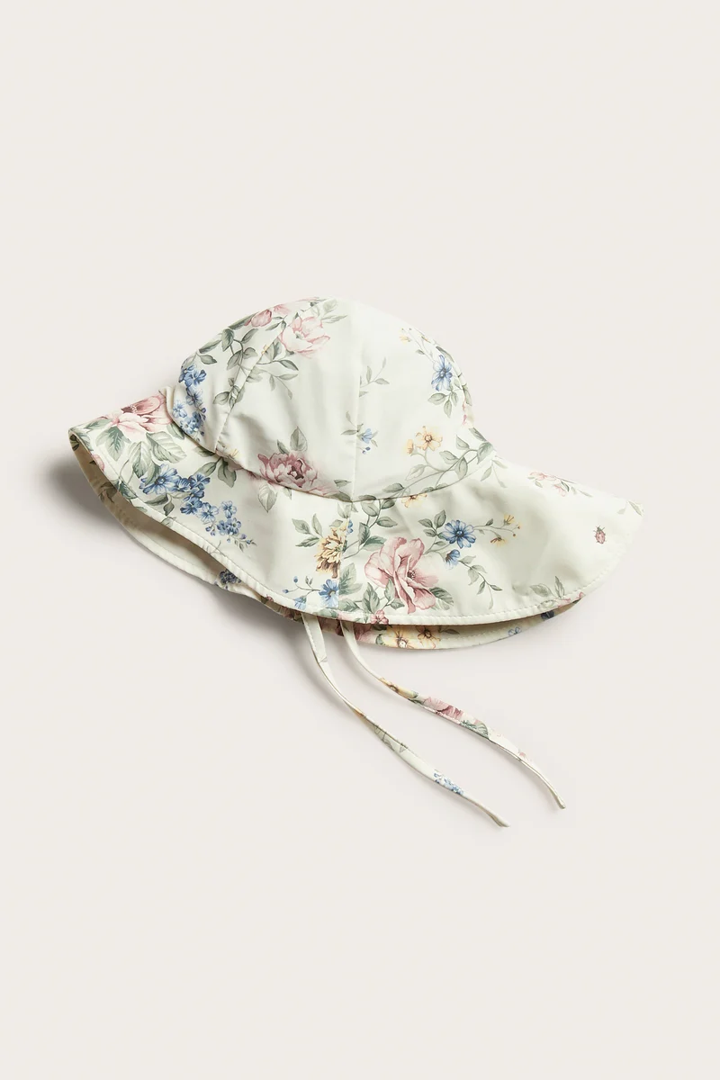 Baby & kids' white floral UV sun hat