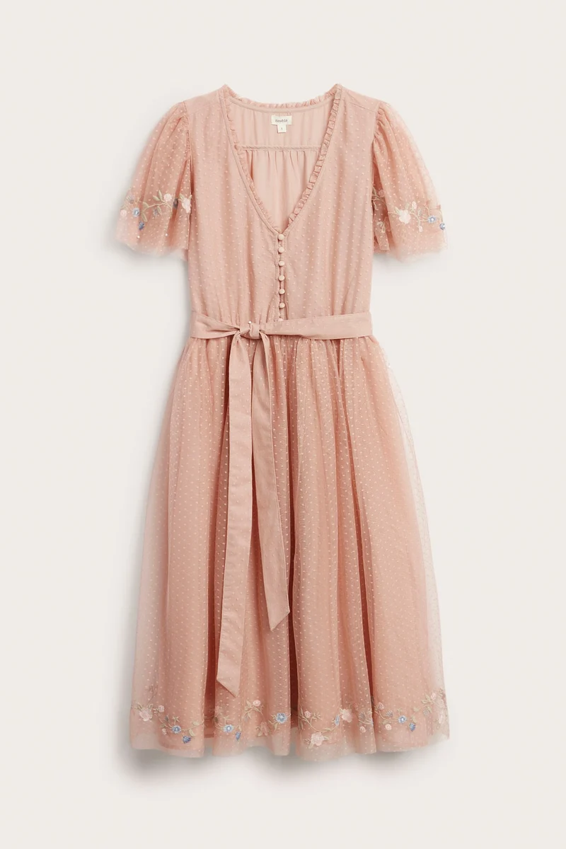 Women's pink mesh dress