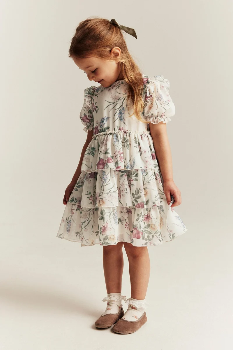 Baby & Kids white floral chiffon dress