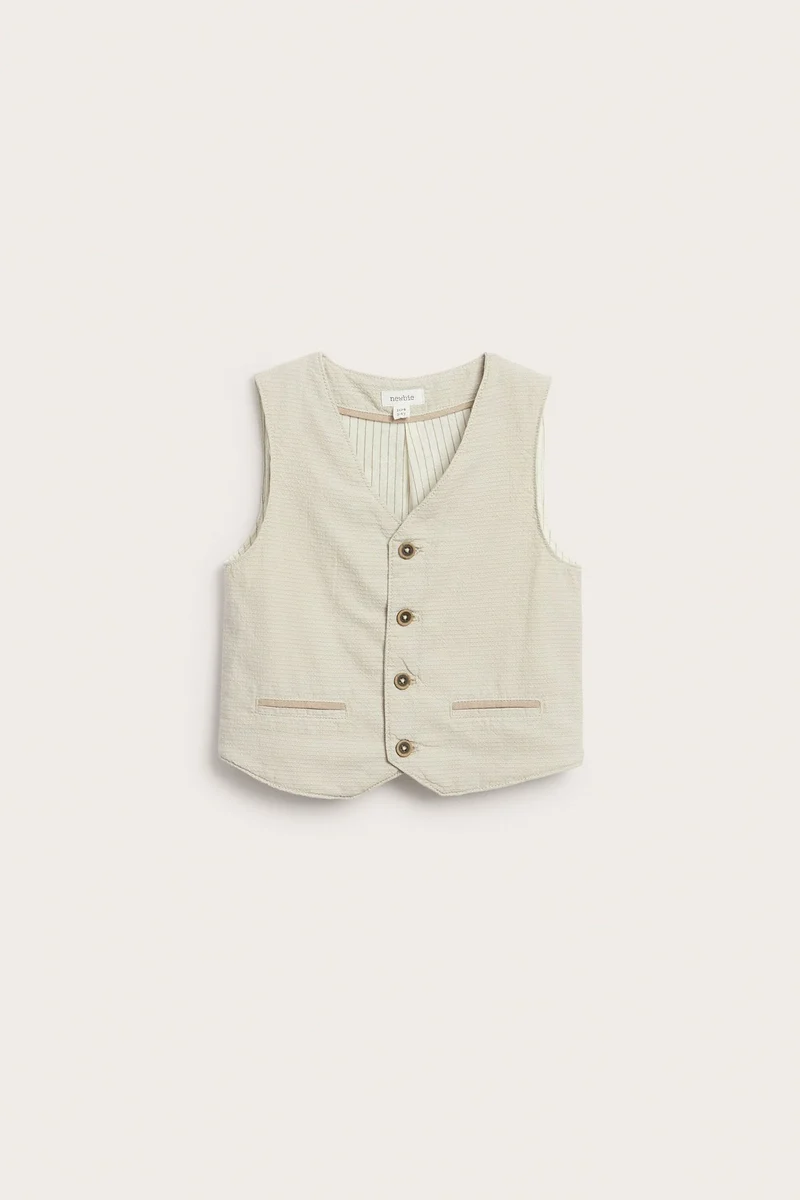 Baby & Kids beige woven waistcoat