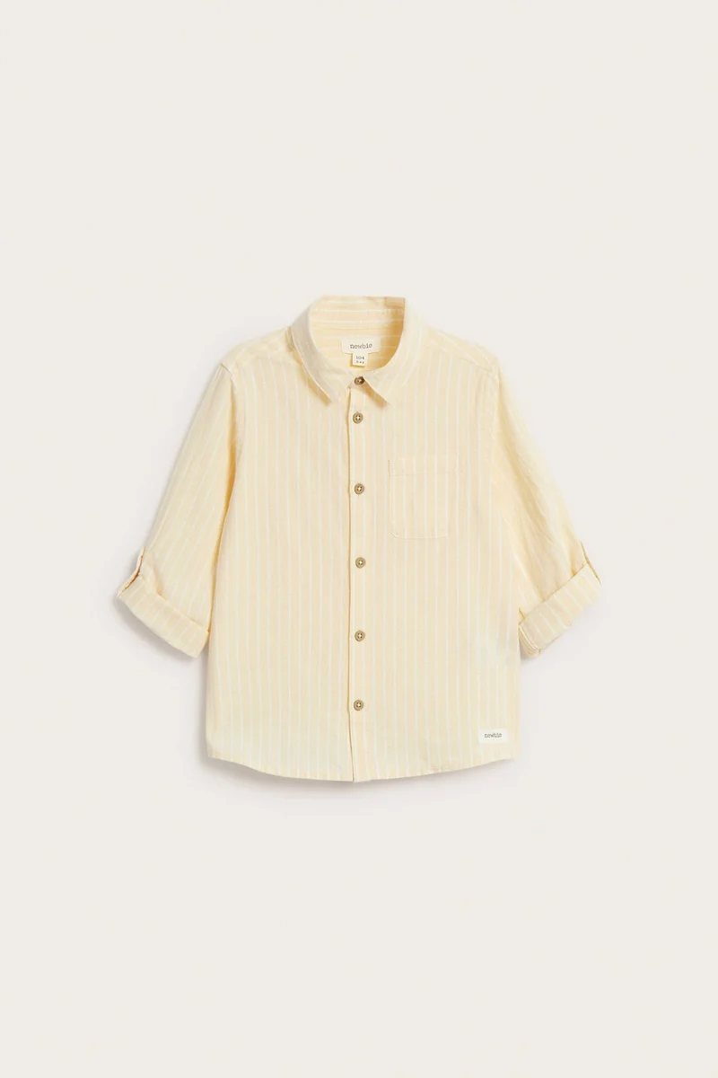 Kids yellow woven shirt with collar