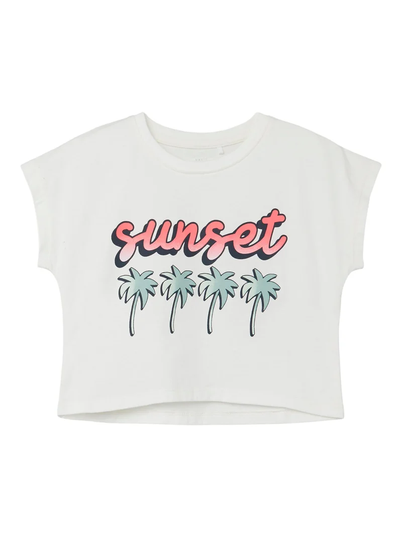 NKFVILMA CAPSL CROPPED TOP HHH WHITE