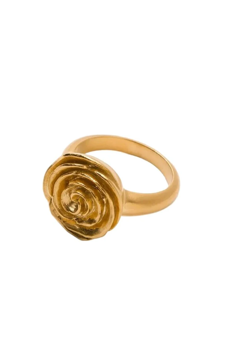 Pernille Corydon Jewellery - Rose Ring r-537-gp-59 - Gold Plated Recycled Sterling Silver