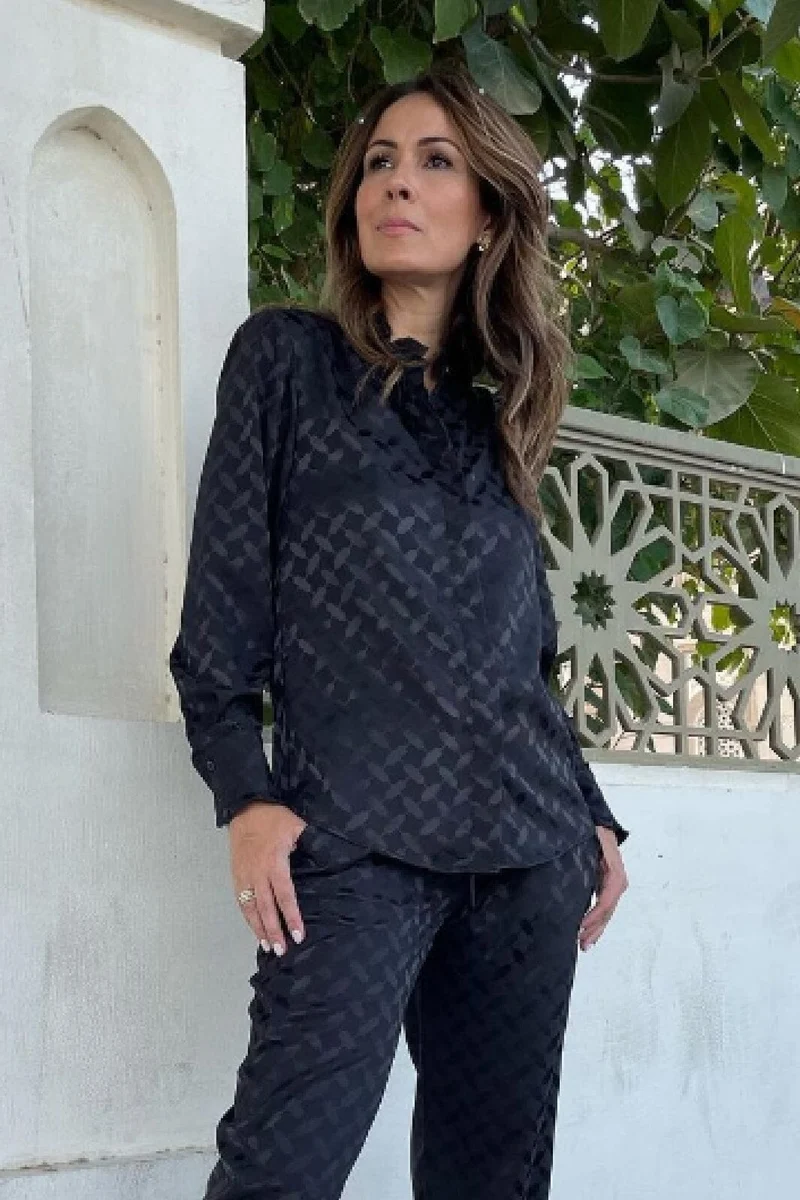 Karmamia - Trinity Shirt - Black Keffiyeh Jacquard