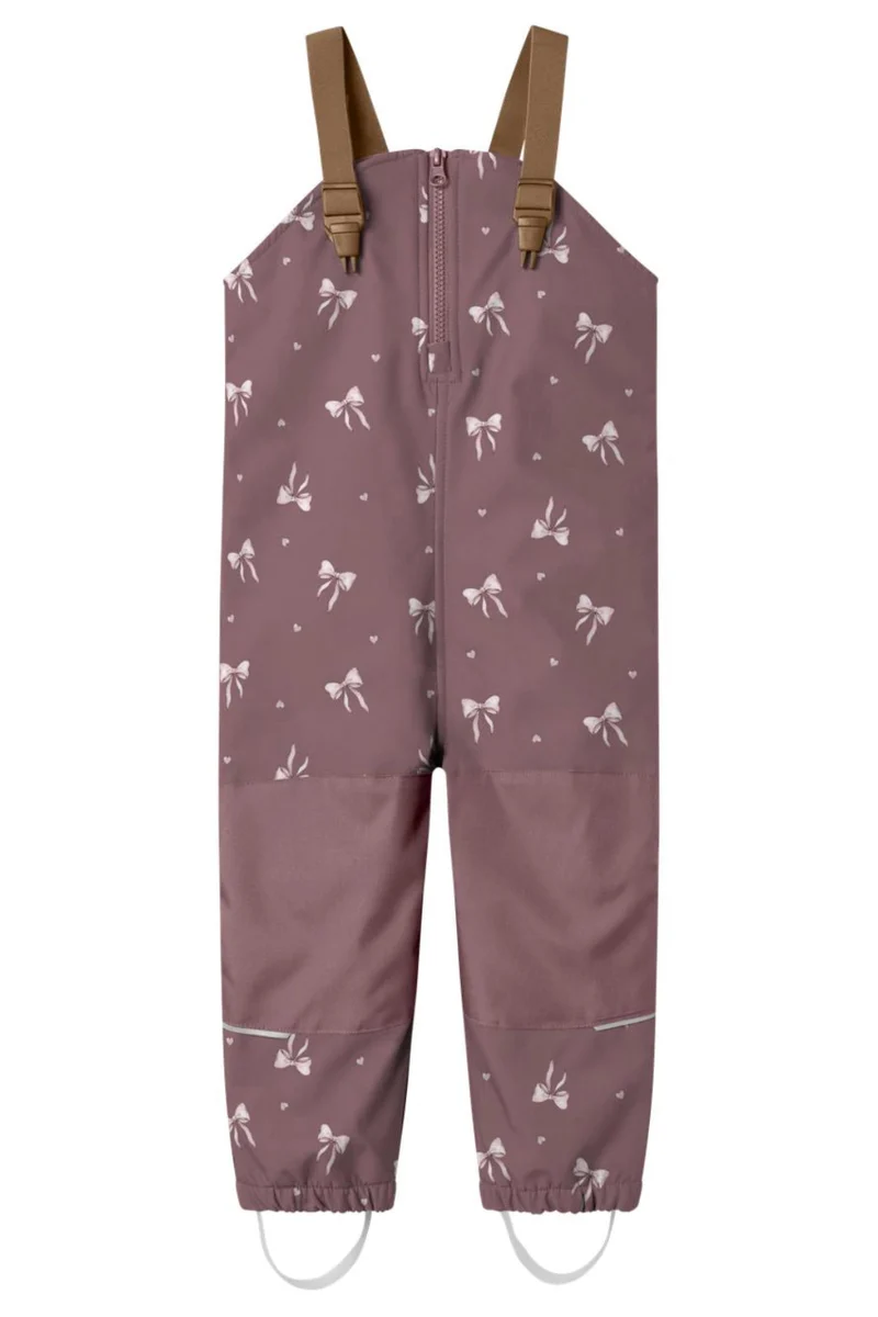 Name It - Nmfalfa08 Softshell Bib Pant - 4976393 Wistful Mauve Heart Bow