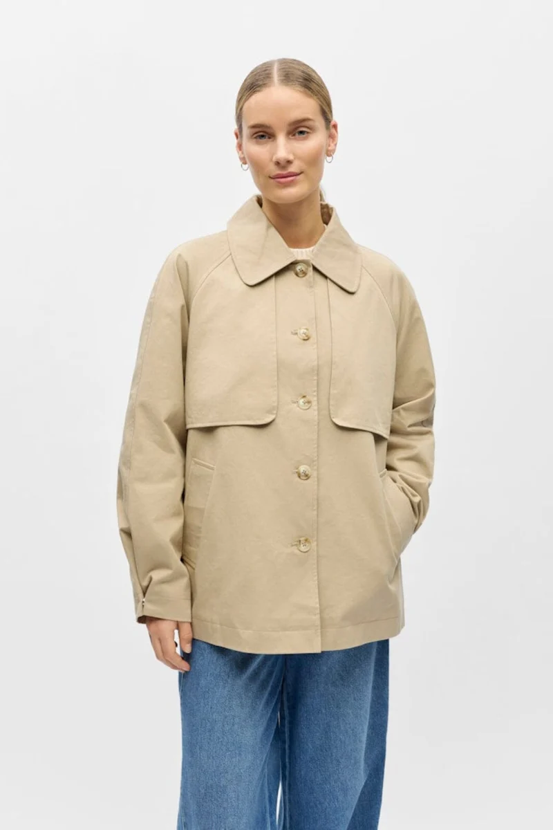 Object - Objpaula Re L/S Trench Jacket - 4972595 Humus