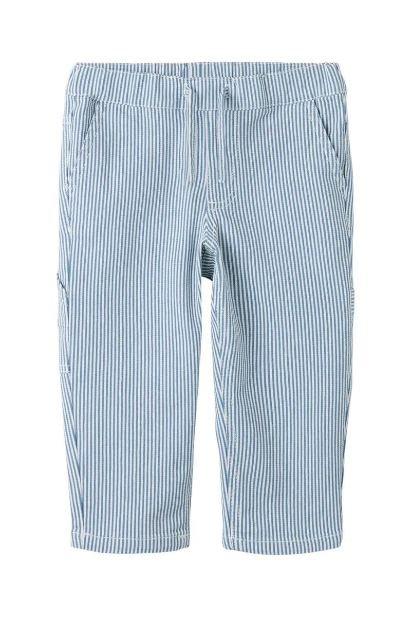 Name It - Nmmnola Tap Stripe Pants Carp 2299-Yf - 5121943 White Moonlight Blue