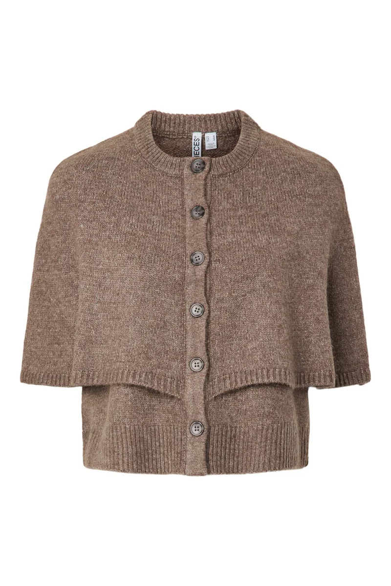 Pieces - Pcaico Cape Knit Cardigan - 5060739 Coffee Quartz Melange