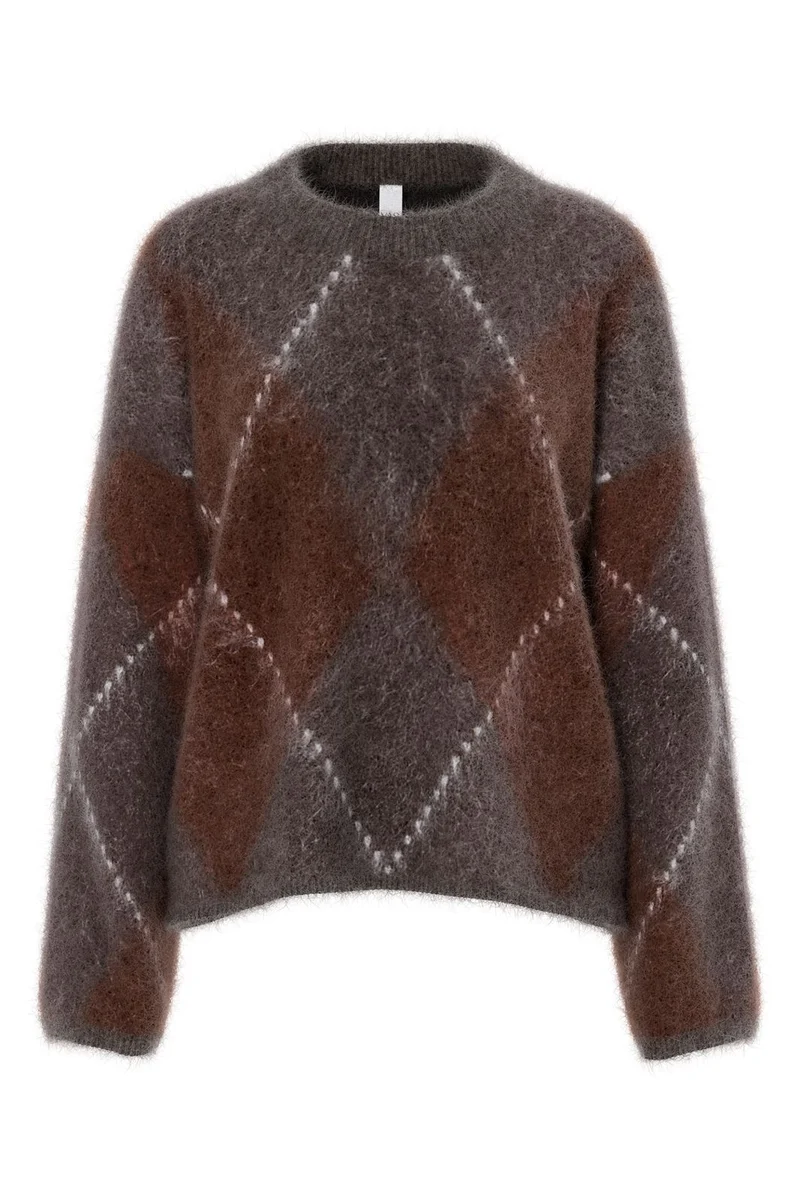 Yas - Yasargy Ls Mohair Blend Knit Pullover - 5112410 Coffee Bean Incence/Sepia/Oatmeal