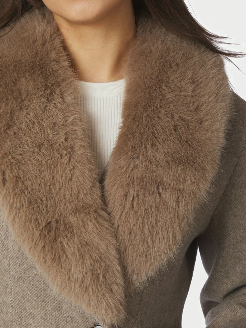 Neo Noir - Corina Herringbone Twill Coat 168545 - 976 - Beige Melange