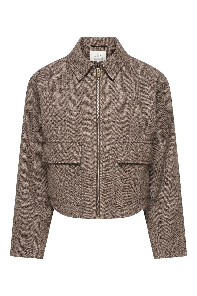 JDY - Jdyvinga Herringbone Jacket Yfm - 5044314 Chocolate Torte Herringbone