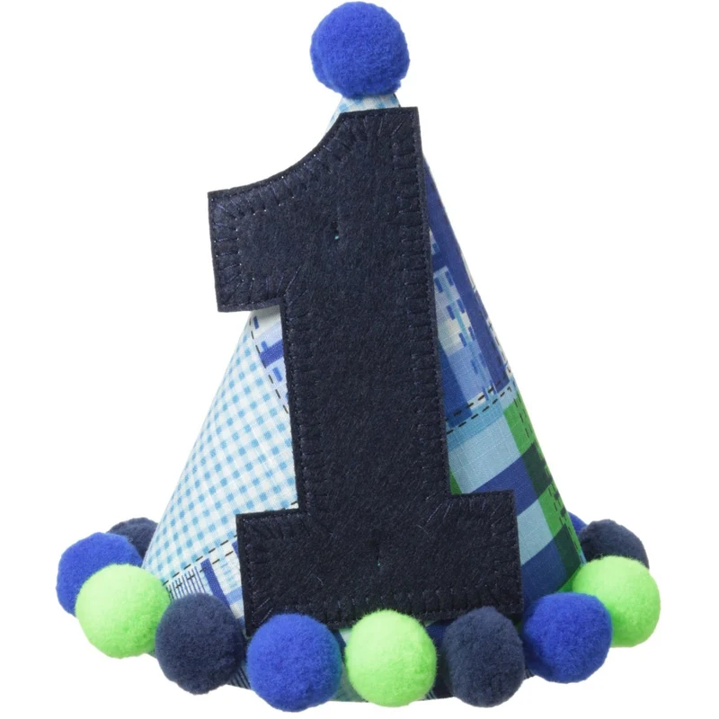 Mud Pie Baby-Boys Newborn Blue I Am One Party Hat
