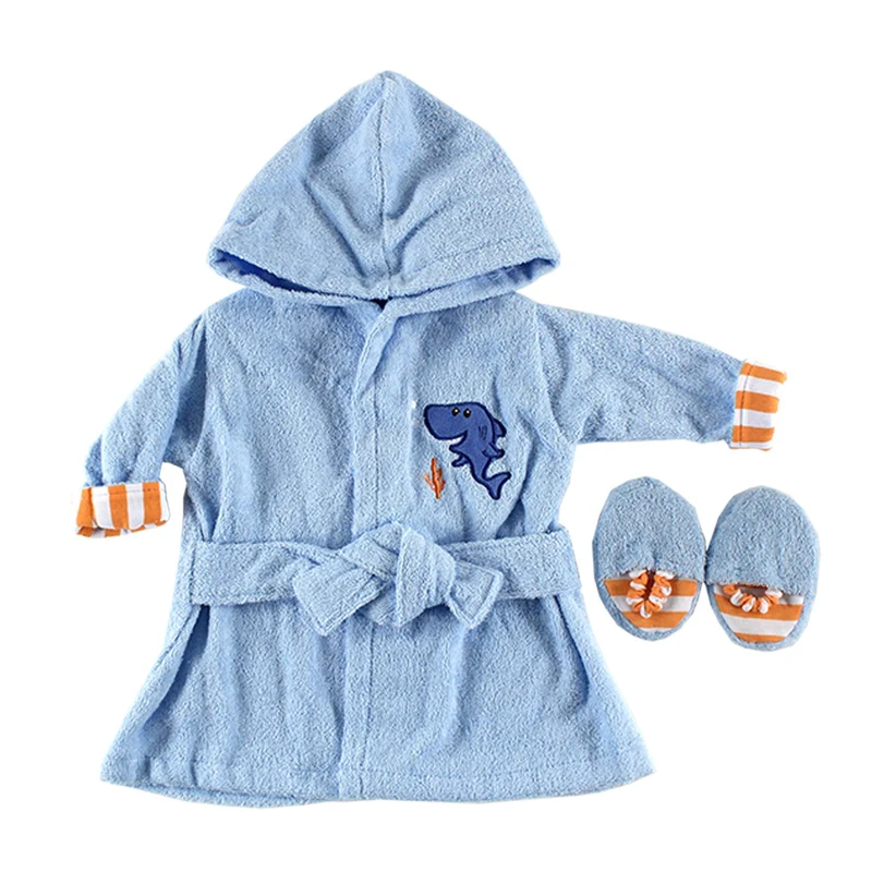 Luvable Friends Woven Terry Baby Bath Robe with Slippers